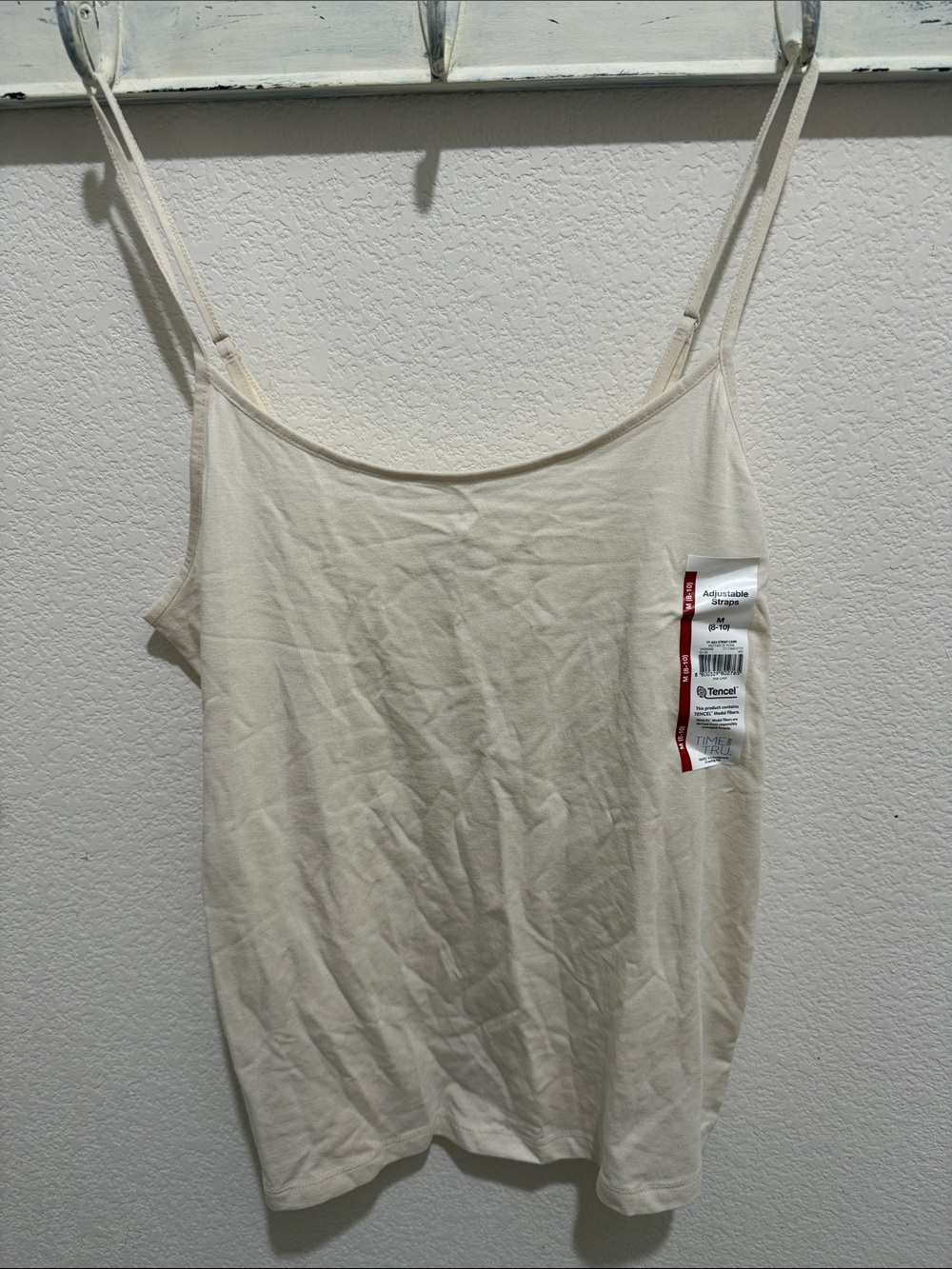 Time and Tru Cream Adjustable-Strap Cami